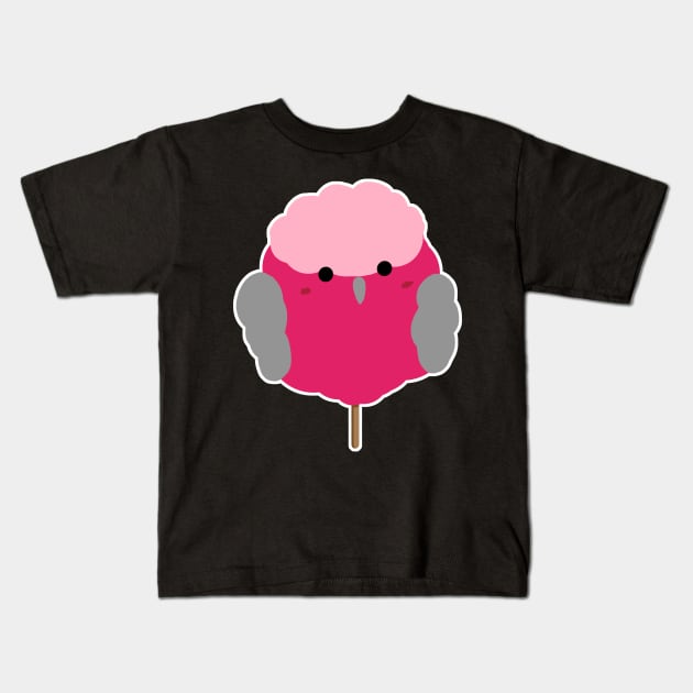 Fluffy cotton candy galah cockatoo Kids T-Shirt by TheAlbinoSnowman